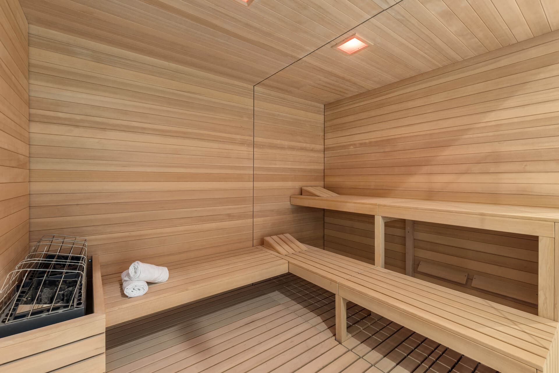 Sauna Encased in Canadian Hemlock
