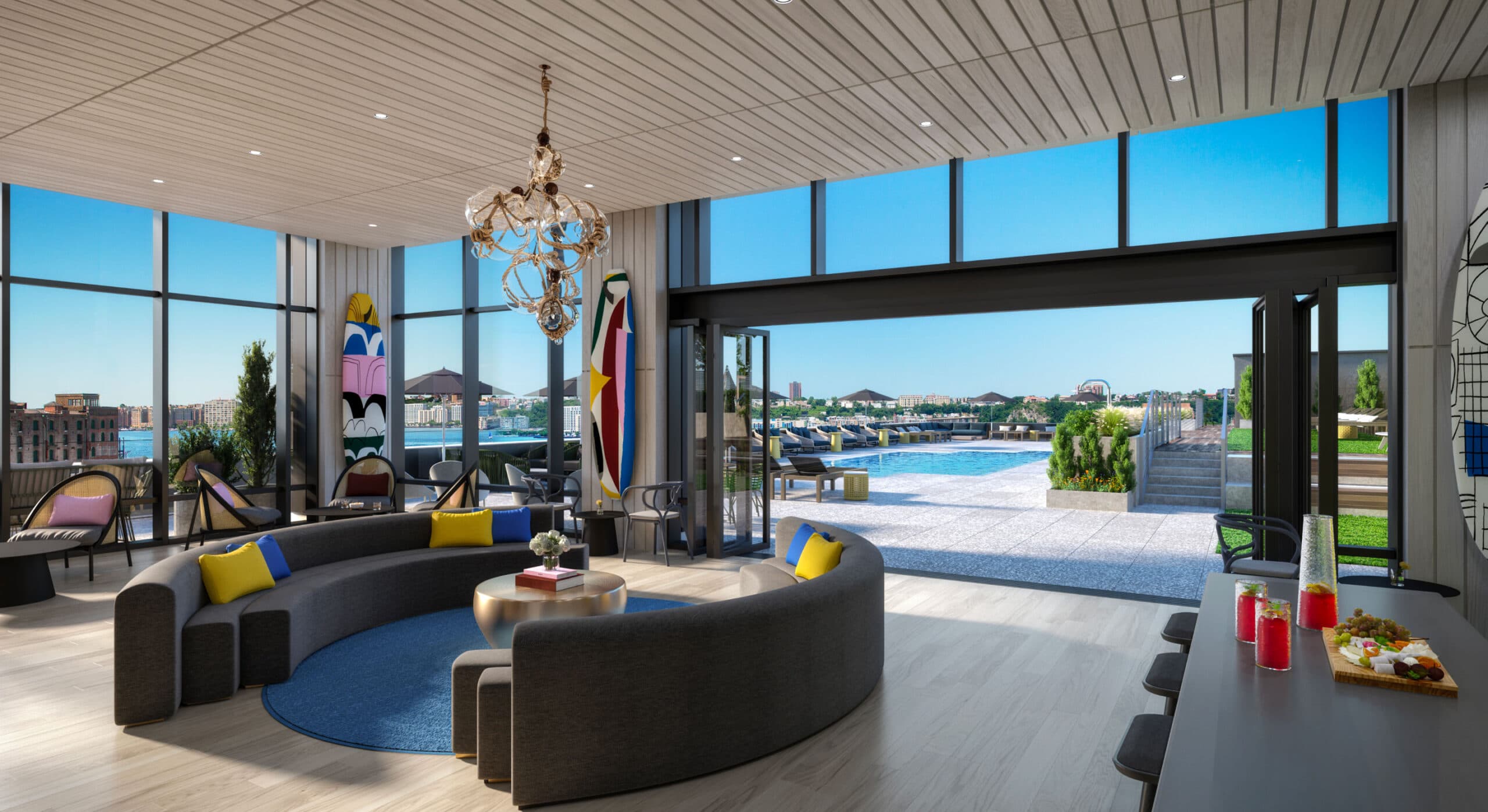 Pool lounge area