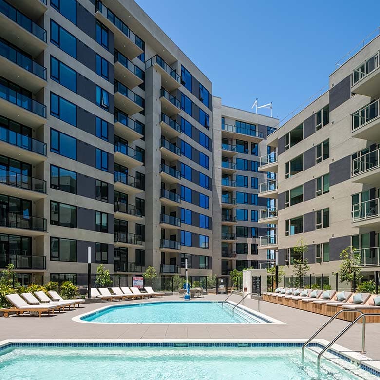 Courtyard pool and spa
