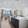 Kitchen with Grey Cabinets with White Countertops