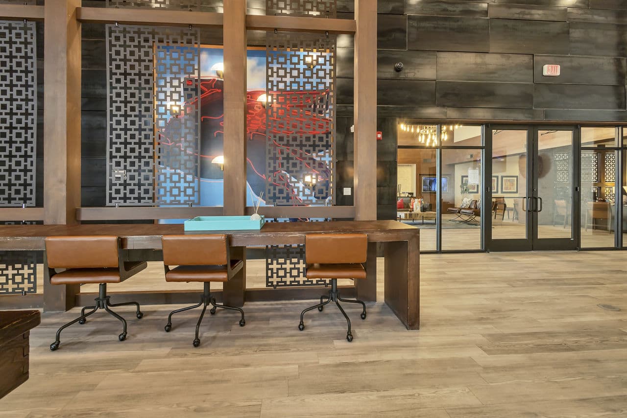 Elegant clubhouse with modern seating areas