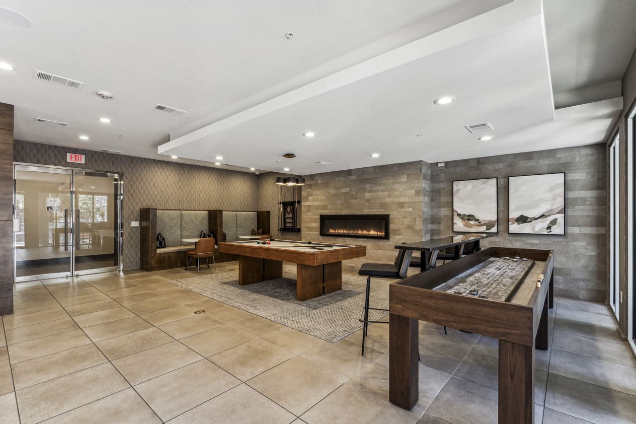 Elegant clubhouse with modern decor at Gallery at Turtle Creek Apartments