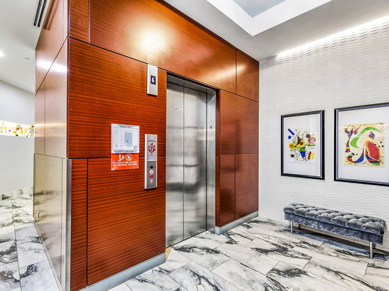 Spacious clubhouse lobby with modern design