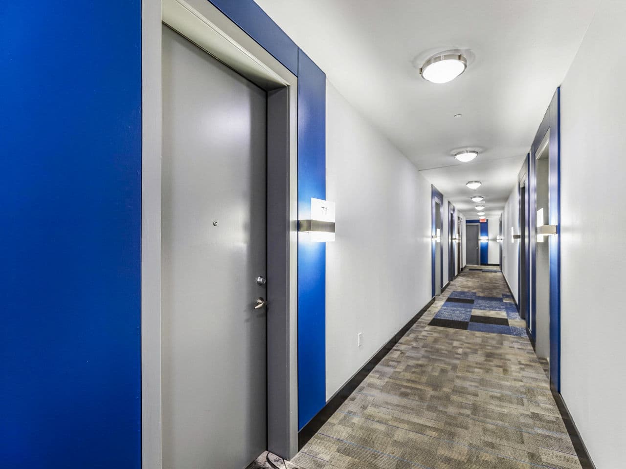Modern hallway with sleek lighting