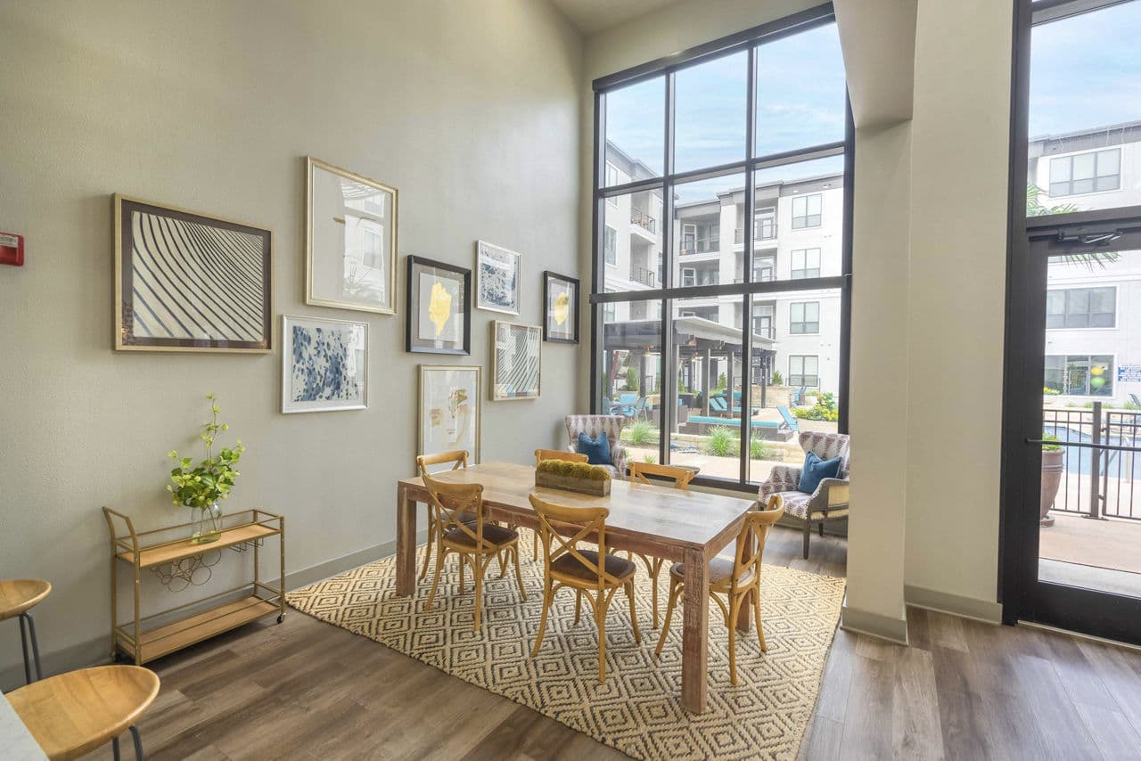 Modern clubhouse with sleek design at Seville Uptown Apartments