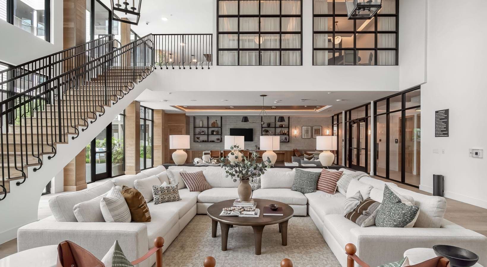 Luxurious resident clubhouse at Solomon apartments in Austin, TX