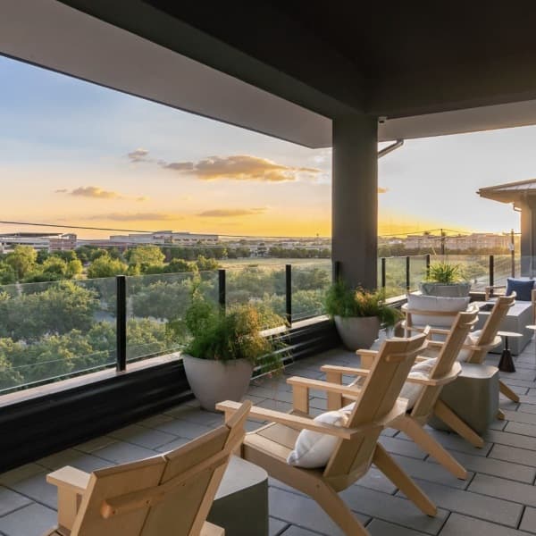spacious patio with views