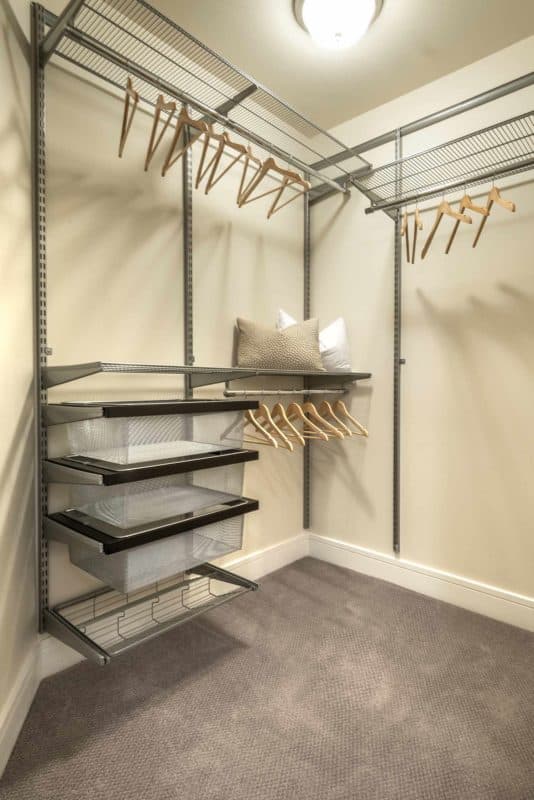 Huge walk in closets with shelving system