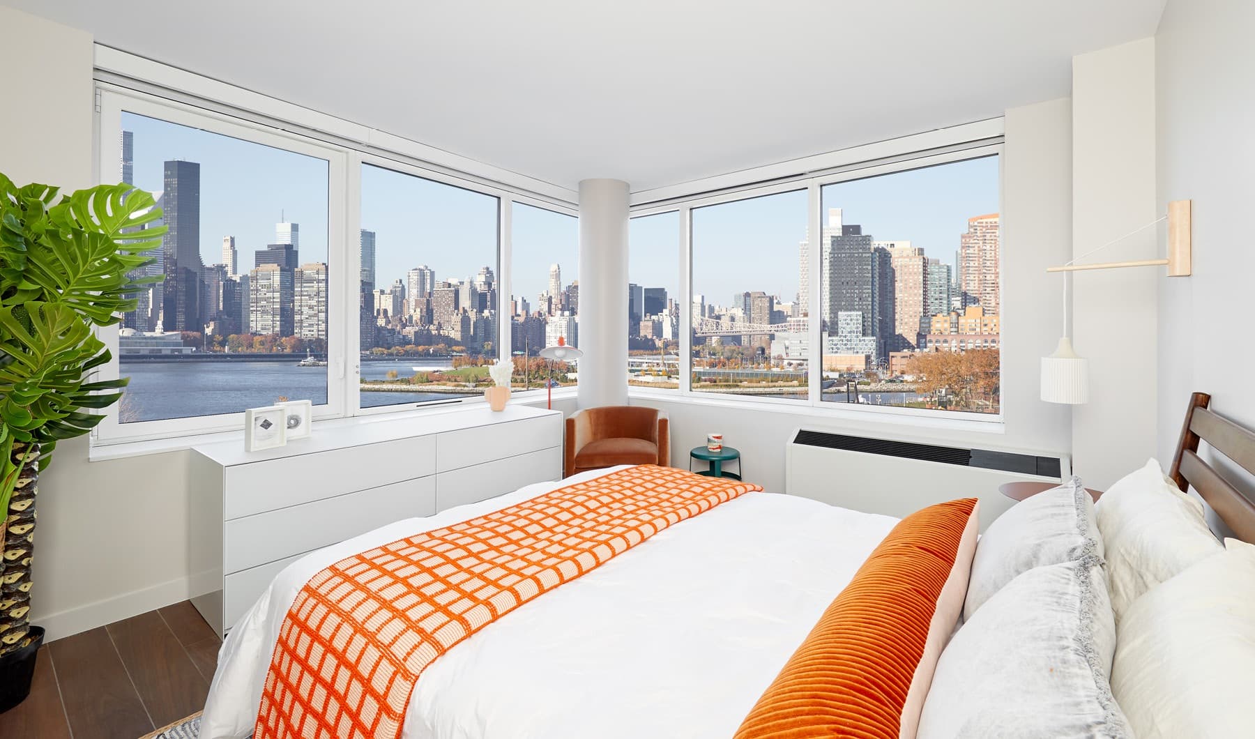 Bedroom with Good Lighting and Large Windows
